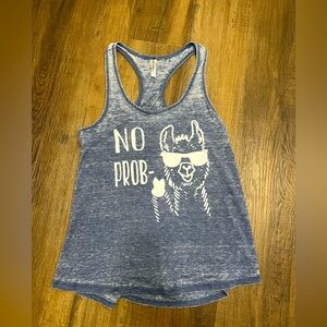 Dusty Blue No ProbLlama Tank Top